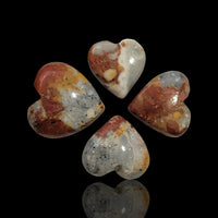 Thumbnail for 23.5Ct 4Pcs Natural Maligano Jasper Heart Cabochon Lot. Size- approx. one 14x14mm