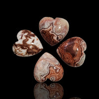 Thumbnail for 32Ct 4PCs Natural Rhodochrosite Heart Cabochon LOT. Length- approx. 14mm