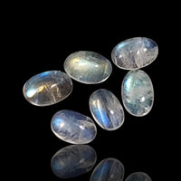 Thumbnail for 3.5Ct 6Pcs Natural Rainbow Moonstone Oval Cabochon Lot. Size- approx. 6x4mm each