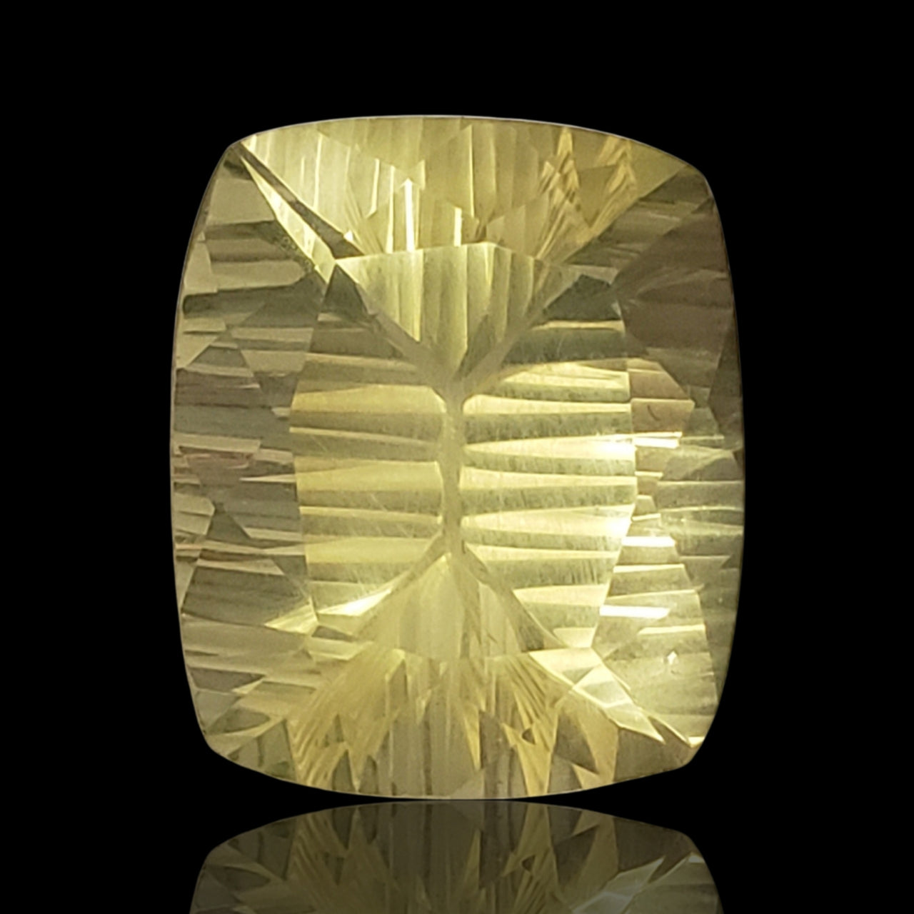 23.5Ct Natural Lemon Citrine Concave Cut Faceted. No flat base. Size- approx. 20x17x12mm