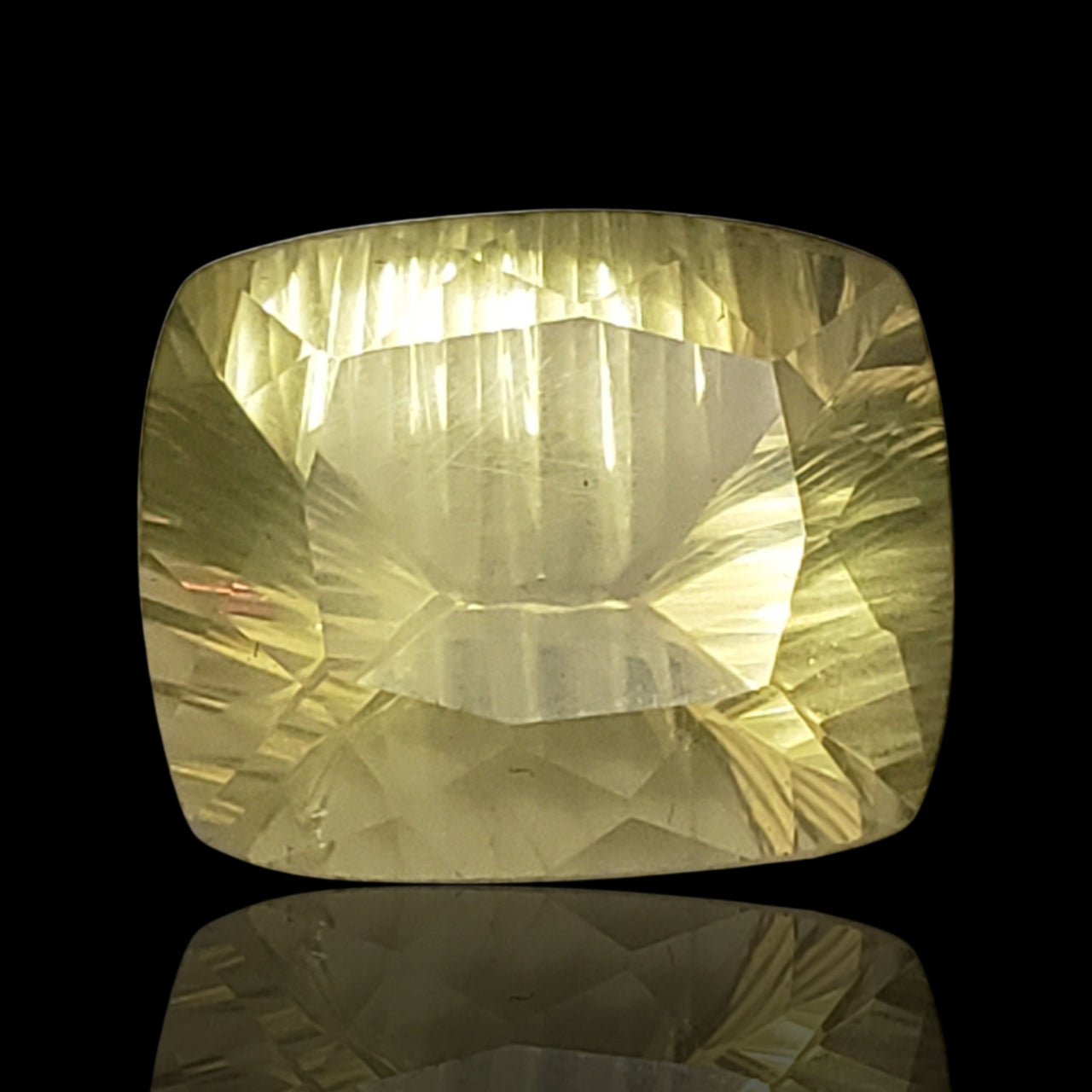 23.5Ct Natural Lemon Citrine Concave Cut Faceted. No flat base. Size- approx. 20x17x12mm