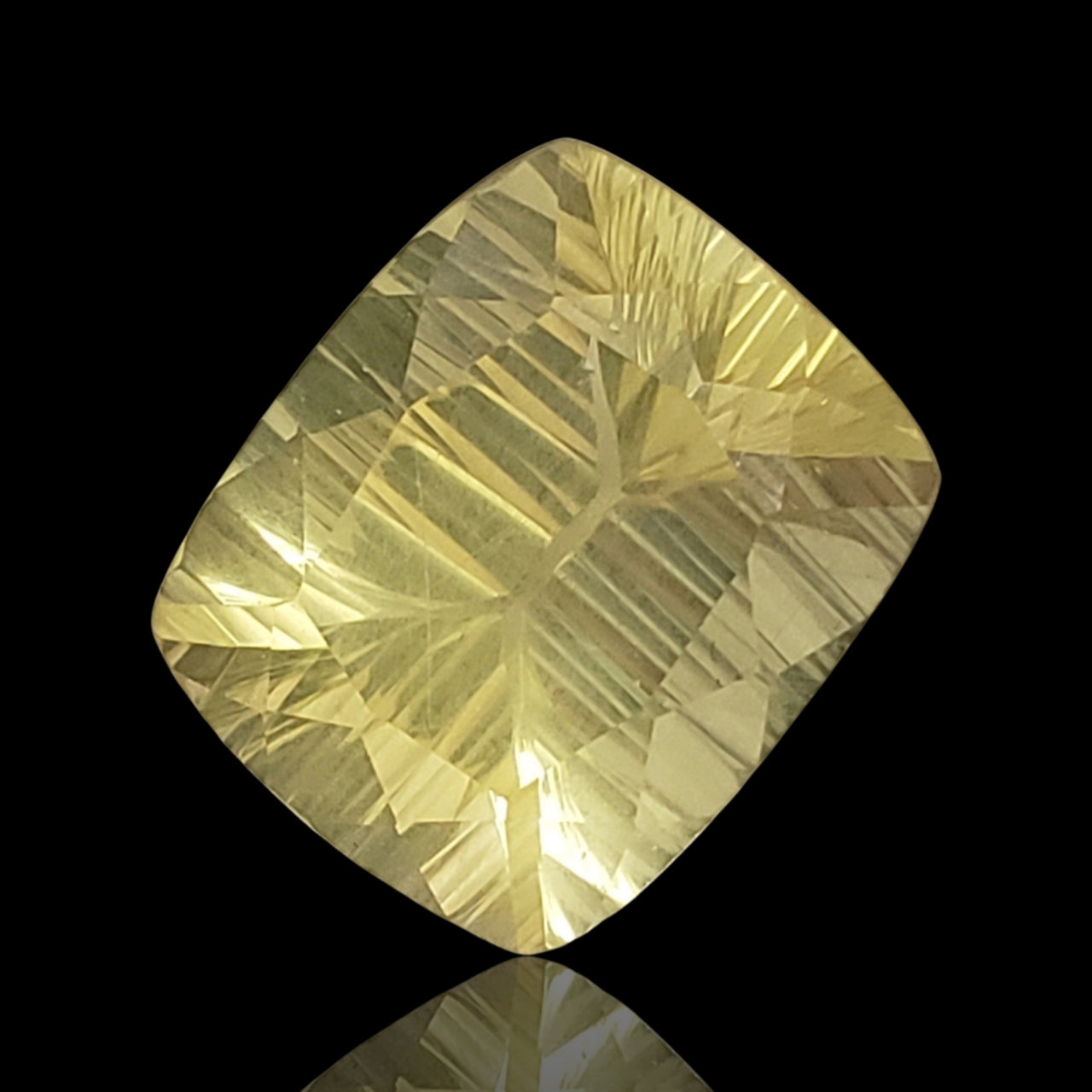 23.5Ct Natural Lemon Citrine Concave Cut Faceted. No flat base. Size- approx. 20x17x12mm