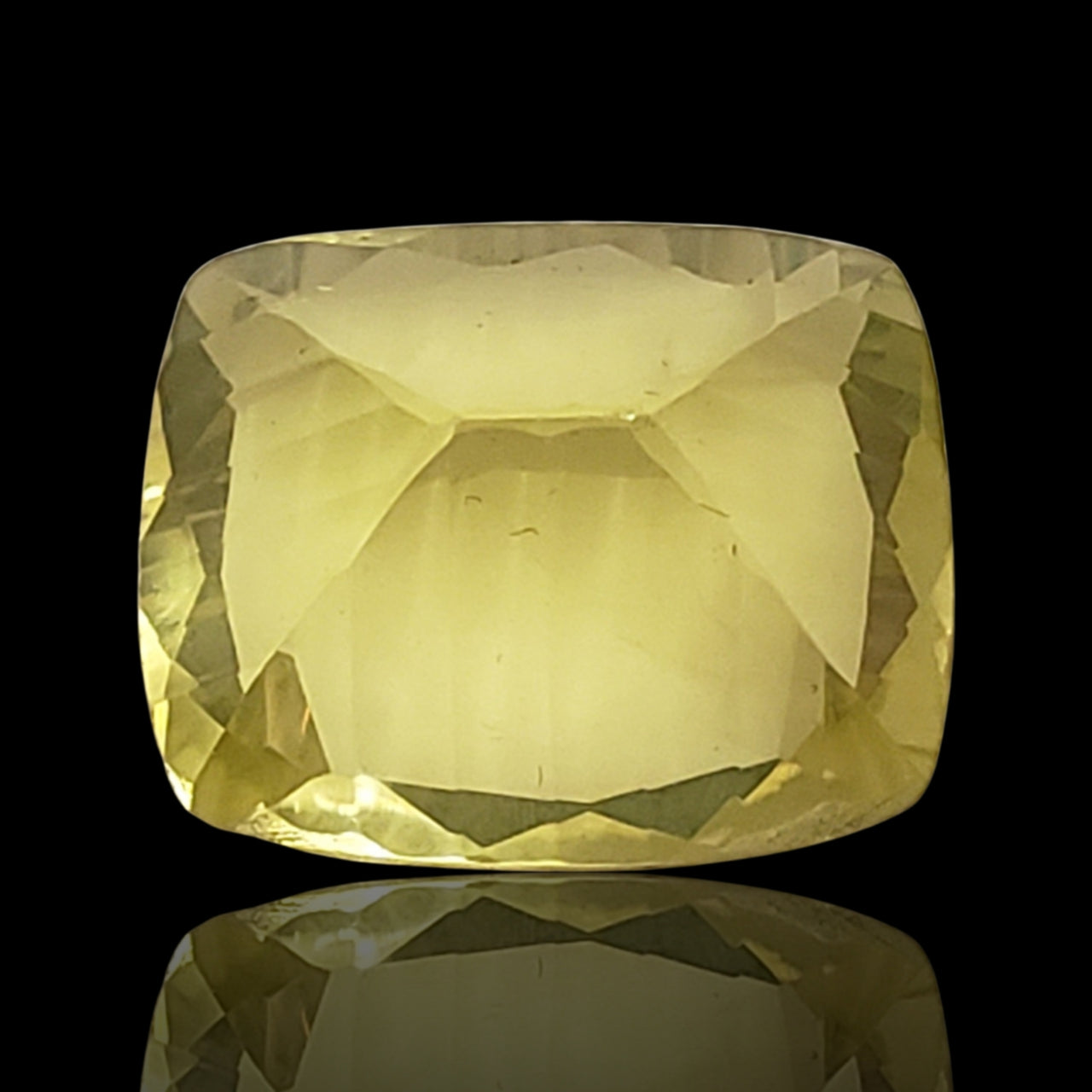 23.5Ct Natural Lemon Citrine Concave Cut Faceted. No flat base. Size- approx. 20x17x12mm