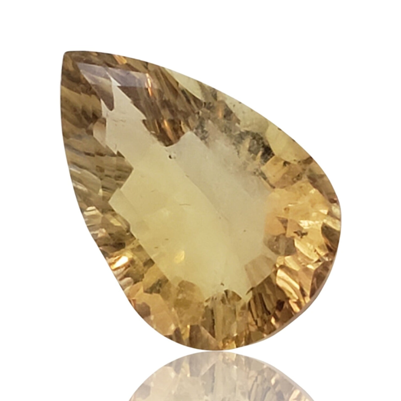 11Ct Natural Citrine Concave Cut Faceted . Size- approx. 19x13x8mm