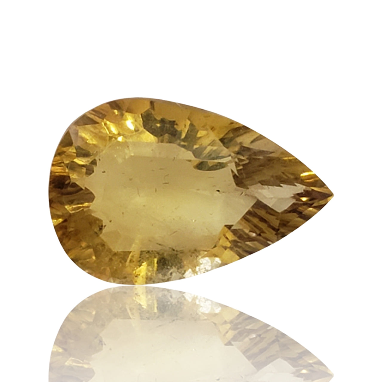 11Ct Natural Citrine Concave Cut Faceted . Size- approx. 19x13x8mm