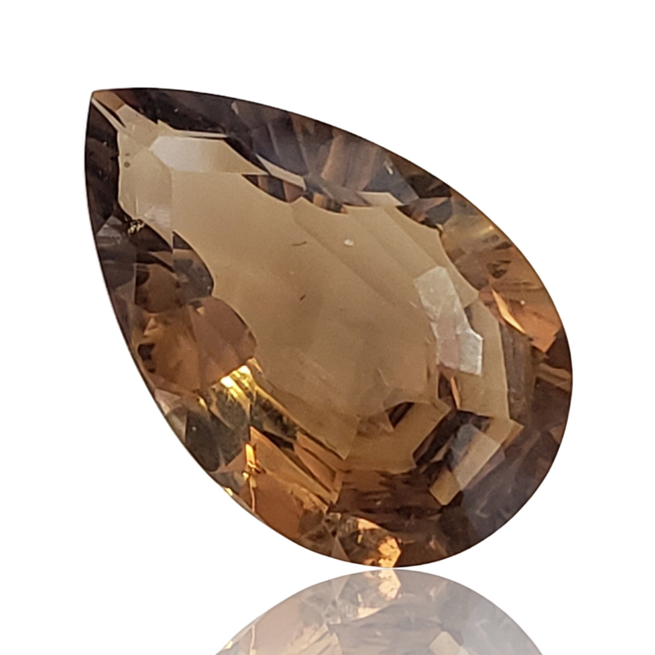 12.5Ct Natural Beer Quartz Faceted. Size- approx. 21x13x8mm