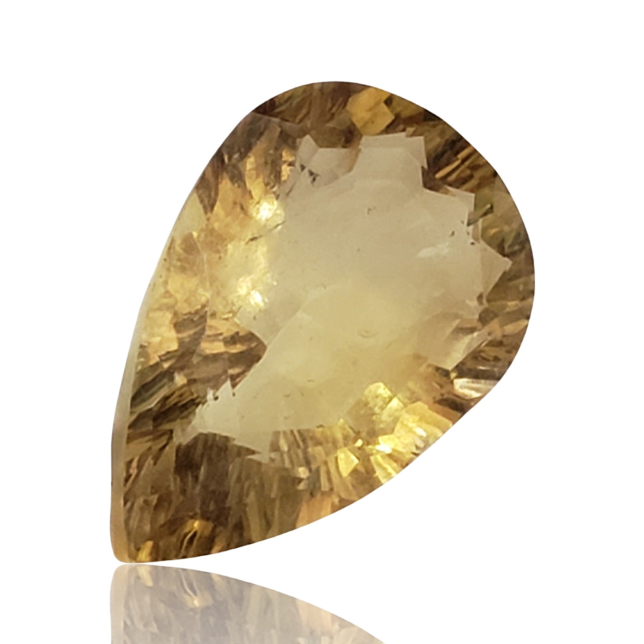 11Ct Natural Citrine Concave Cut Faceted . Size- approx. 19x13x8mm