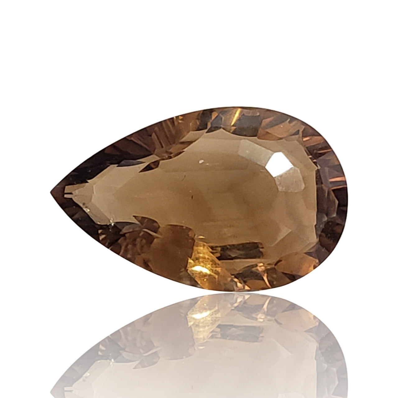 12.5Ct Natural Beer Quartz Faceted. Size- approx. 21x13x8mm