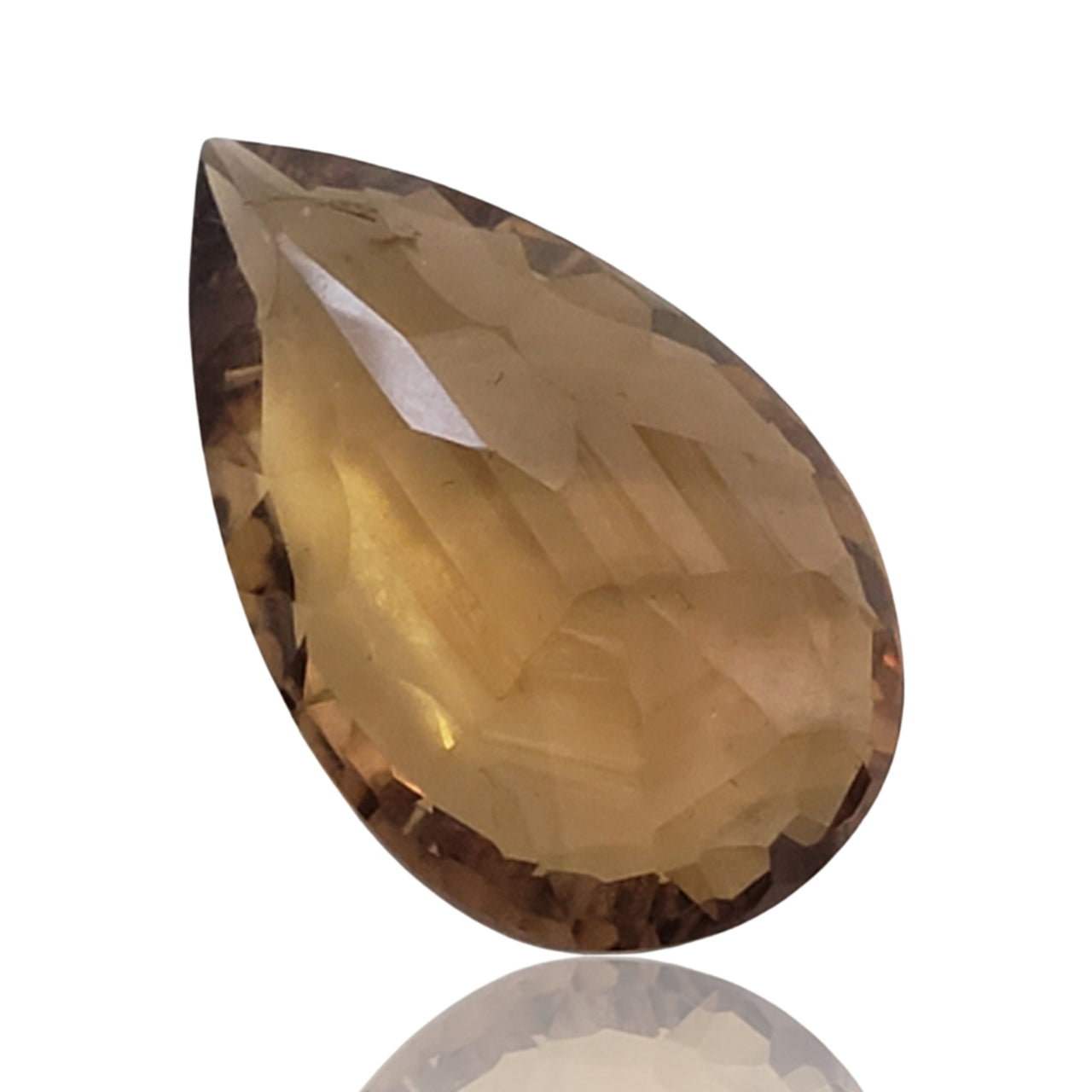 12.5Ct Natural Beer Quartz Faceted. Size- approx. 21x13x8mm