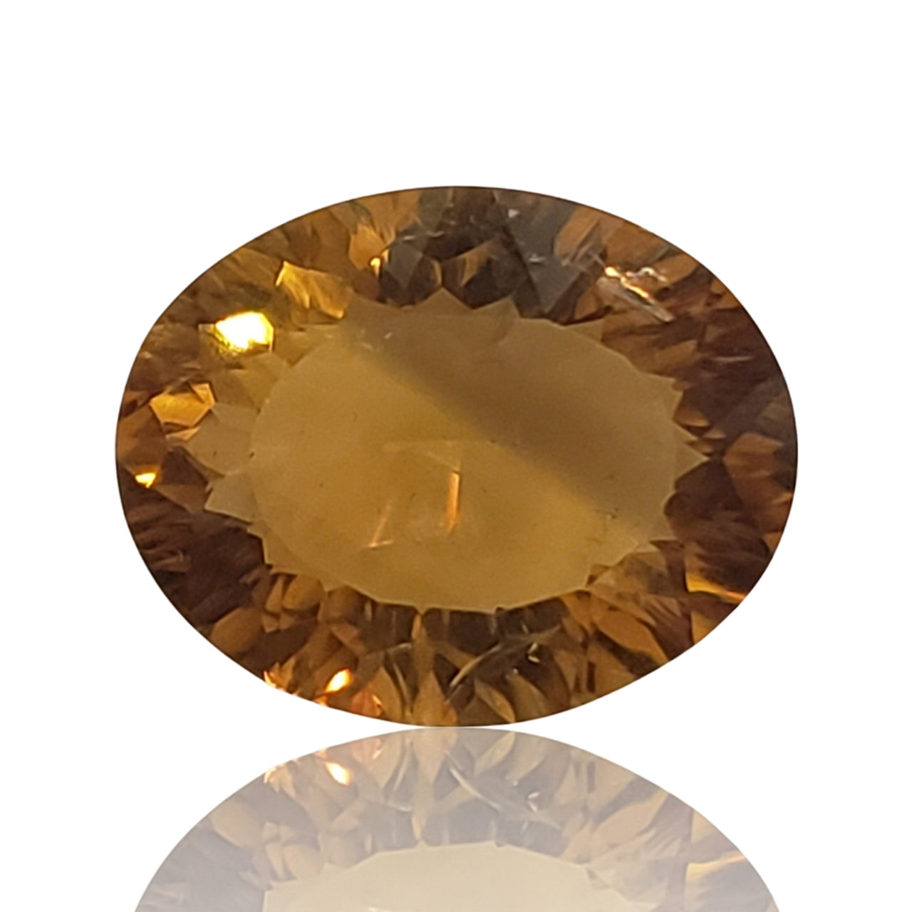 9.5Ct Natural Beer Quartz Faceted Oval Cut. Size- approx. 17x13x7mm