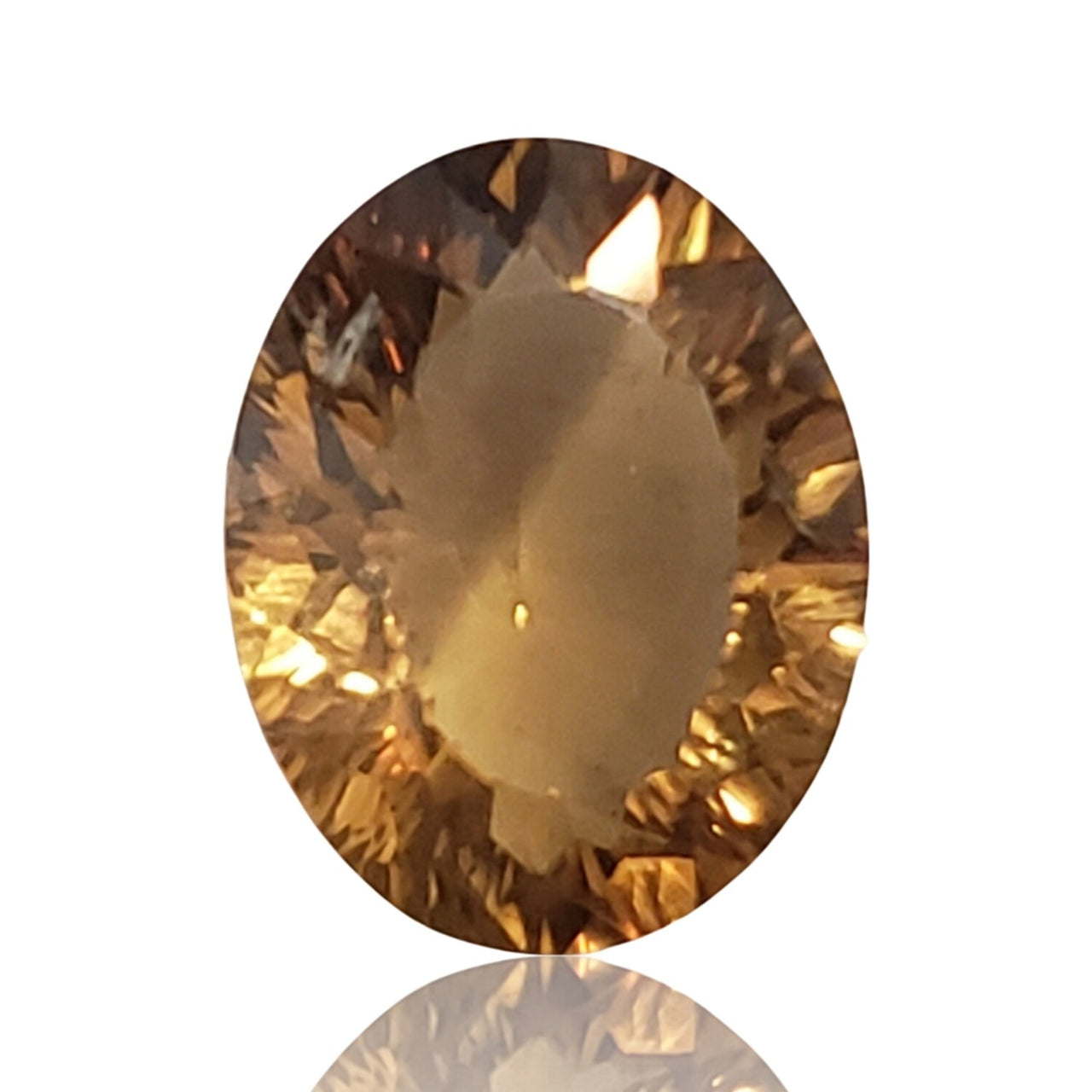 9.5Ct Natural Beer Quartz Faceted Oval Cut. Size- approx. 17x13x7mm