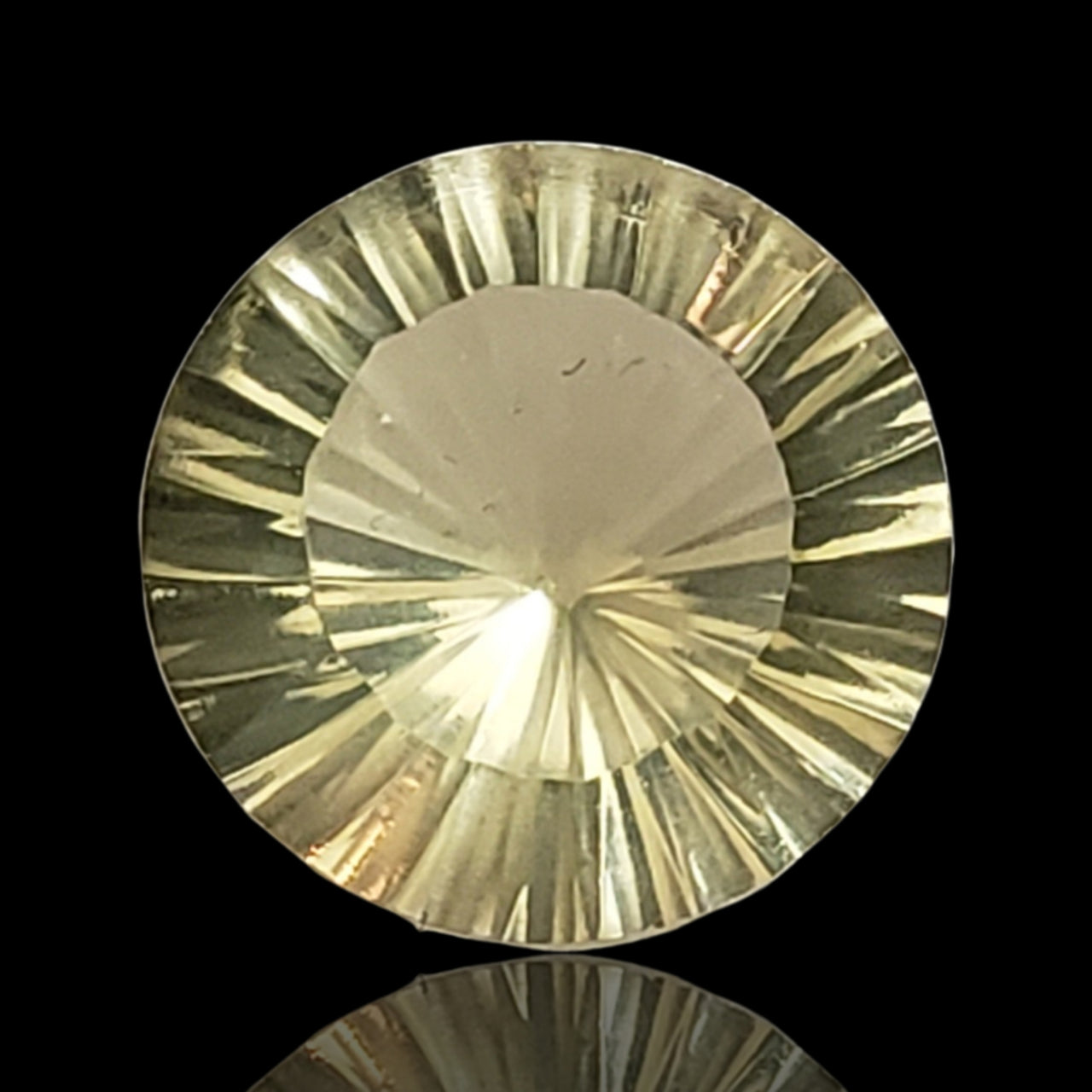 8.5Ct Natural Lemon Citrine Concave Cut Faceted. Size- approx. 14mm