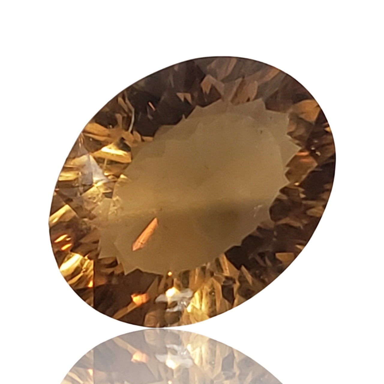 9.5Ct Natural Beer Quartz Faceted Oval Cut. Size- approx. 17x13x7mm