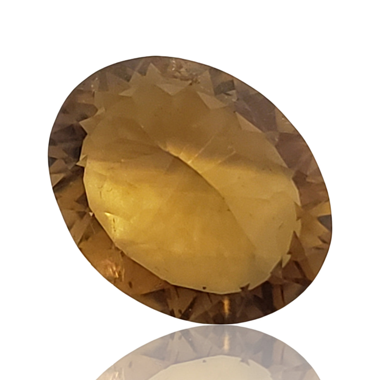 9.5Ct Natural Beer Quartz Faceted Oval Cut. Size- approx. 17x13x7mm