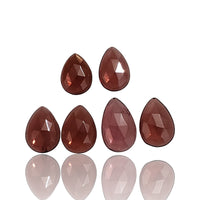 Thumbnail for 9Ct 6Pcs Natural Garnet Rose Cut Cabochons Lot. Length range- approx. 8mm to 10mm