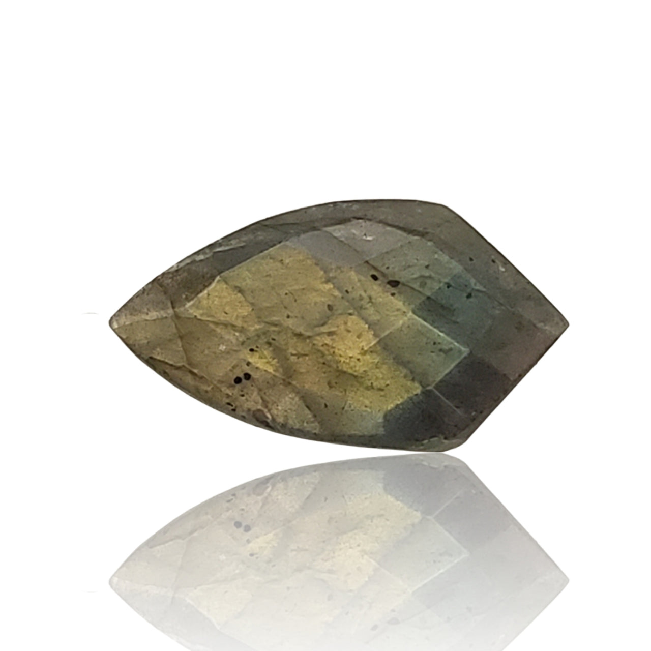 12.5Ct Natural Labradorite Rose Cut Cabochon. Size- approx. 23x13mm