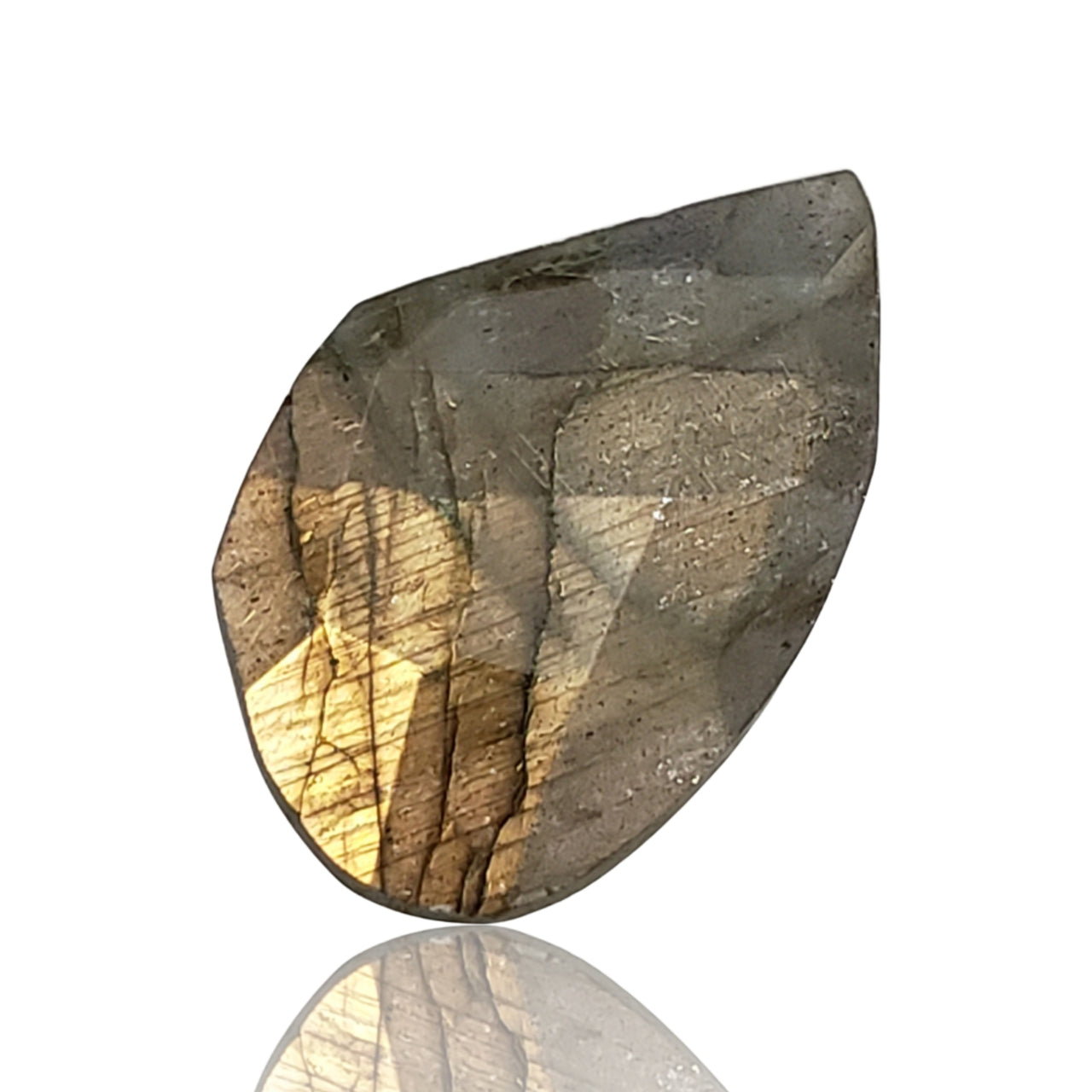 17Ct Natural Labradorite Rose Cut Cabochon. Size- approx. 27x17mm