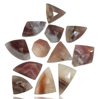 Thumbnail for 60Ct 12Pcs Natural Botswana Agate Rose Cut Cabochons LOT. Length range- approx. 10mm to 17mm