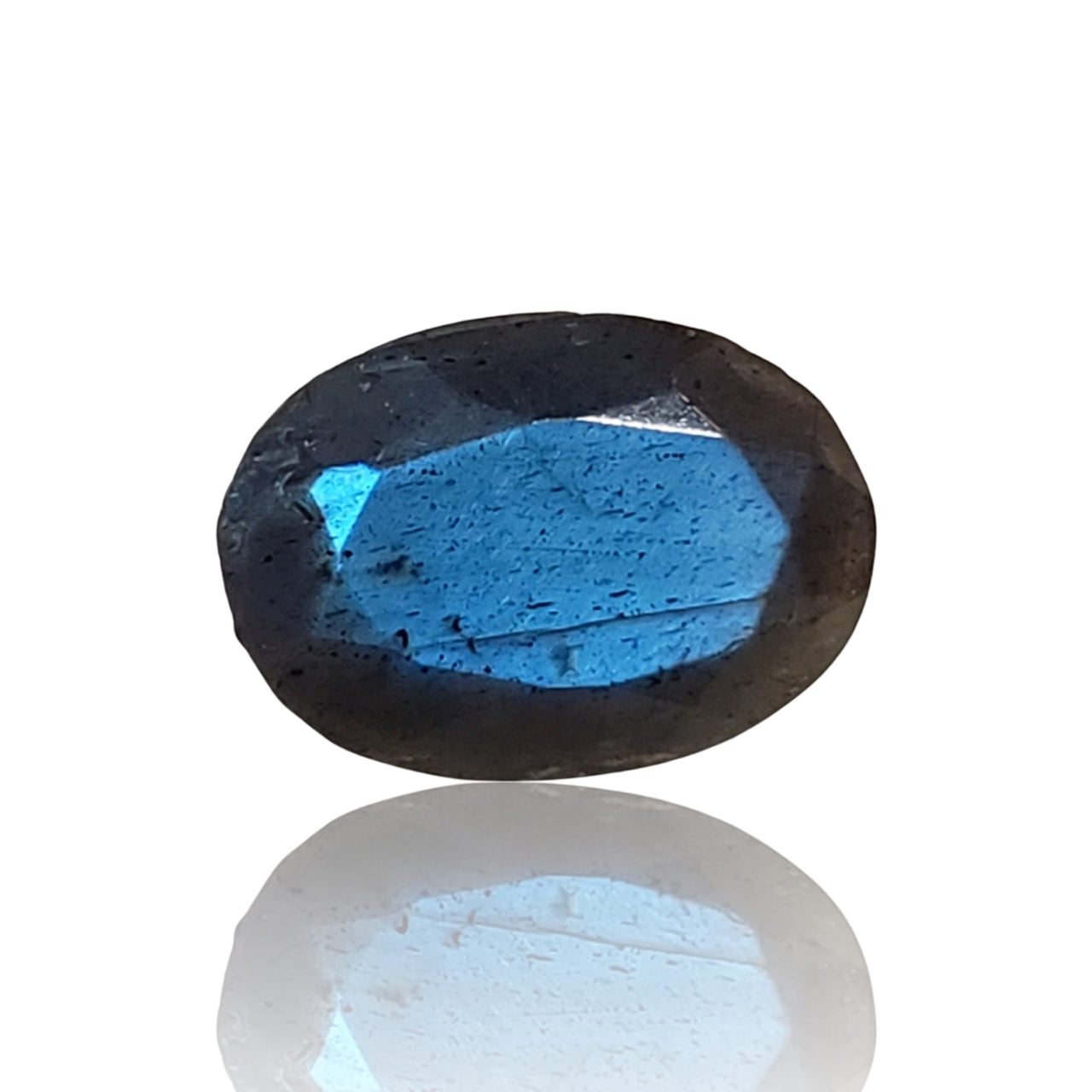 6.5Ct Natural Labradorite Faceted Oval Cut. Size- approx. 15x11x6mm