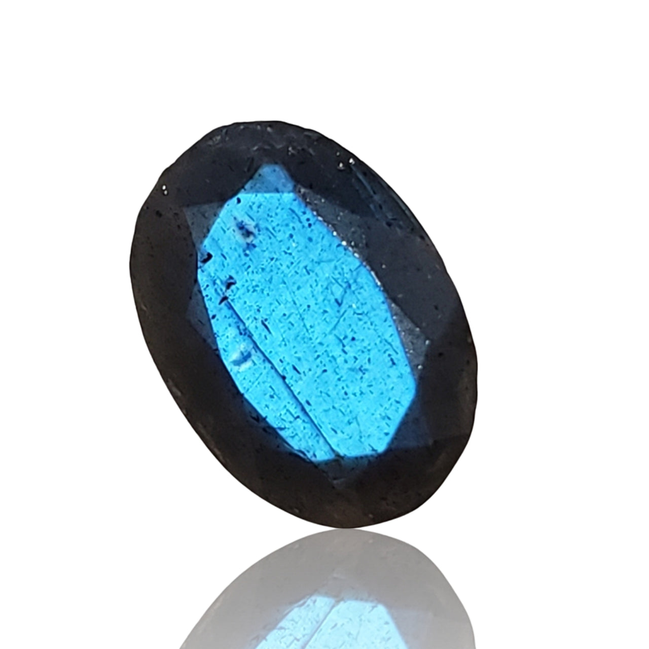 6.5Ct Natural Labradorite Faceted Oval Cut. Size- approx. 15x11x6mm