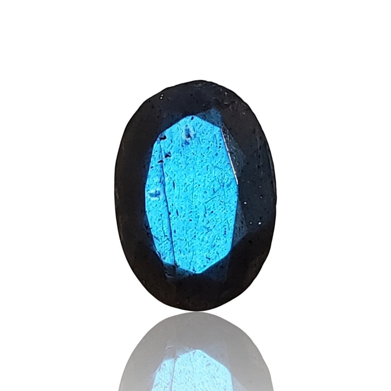 6.5Ct Natural Labradorite Faceted Oval Cut. Size- approx. 15x11x6mm