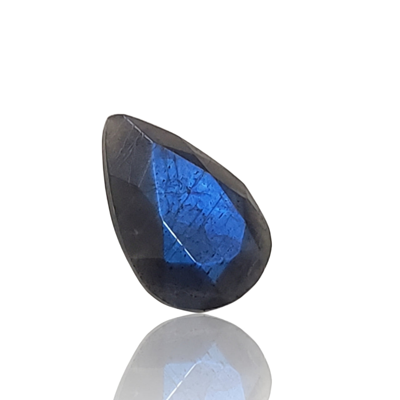 4Ct Natural Labradorite Faceted Pear Cut. Size- approx. 14x10x5mm