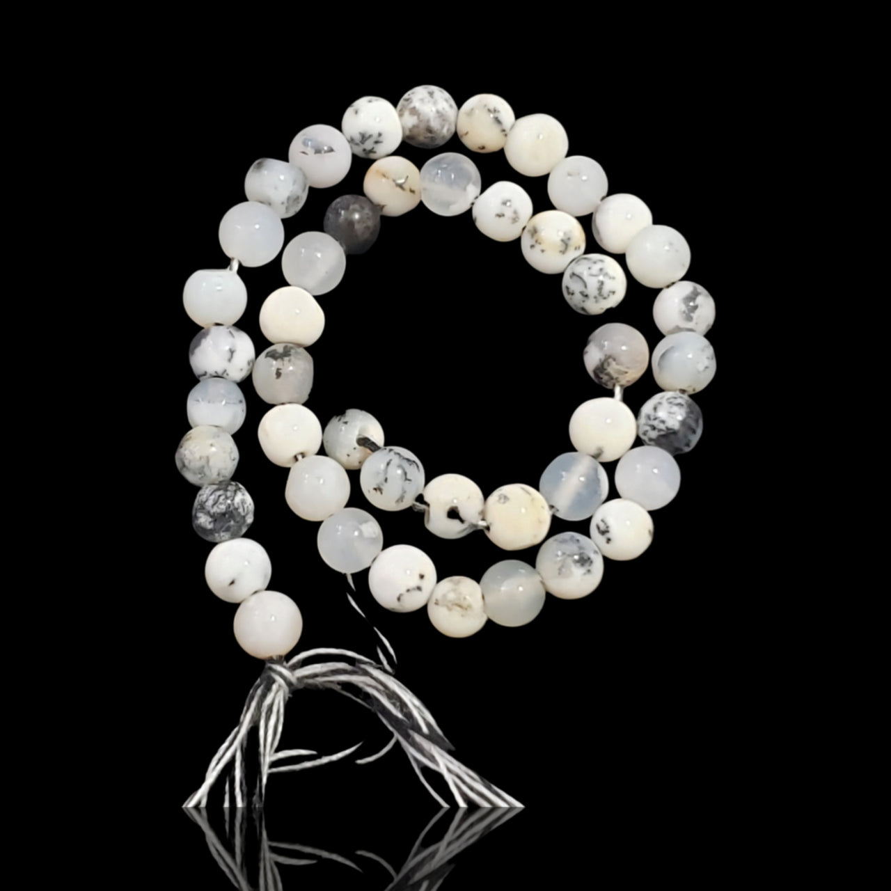 Natural Dendrite Opal ROUND Bead Strand