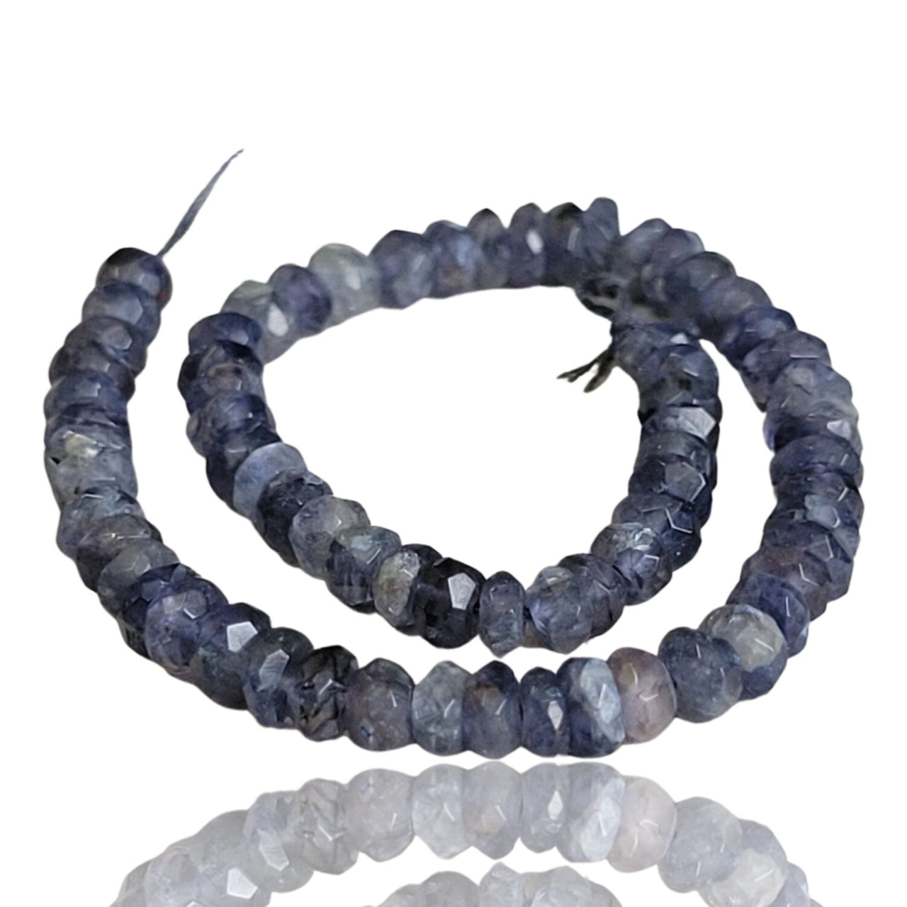 Natural Iolite Roundel Bead Strand