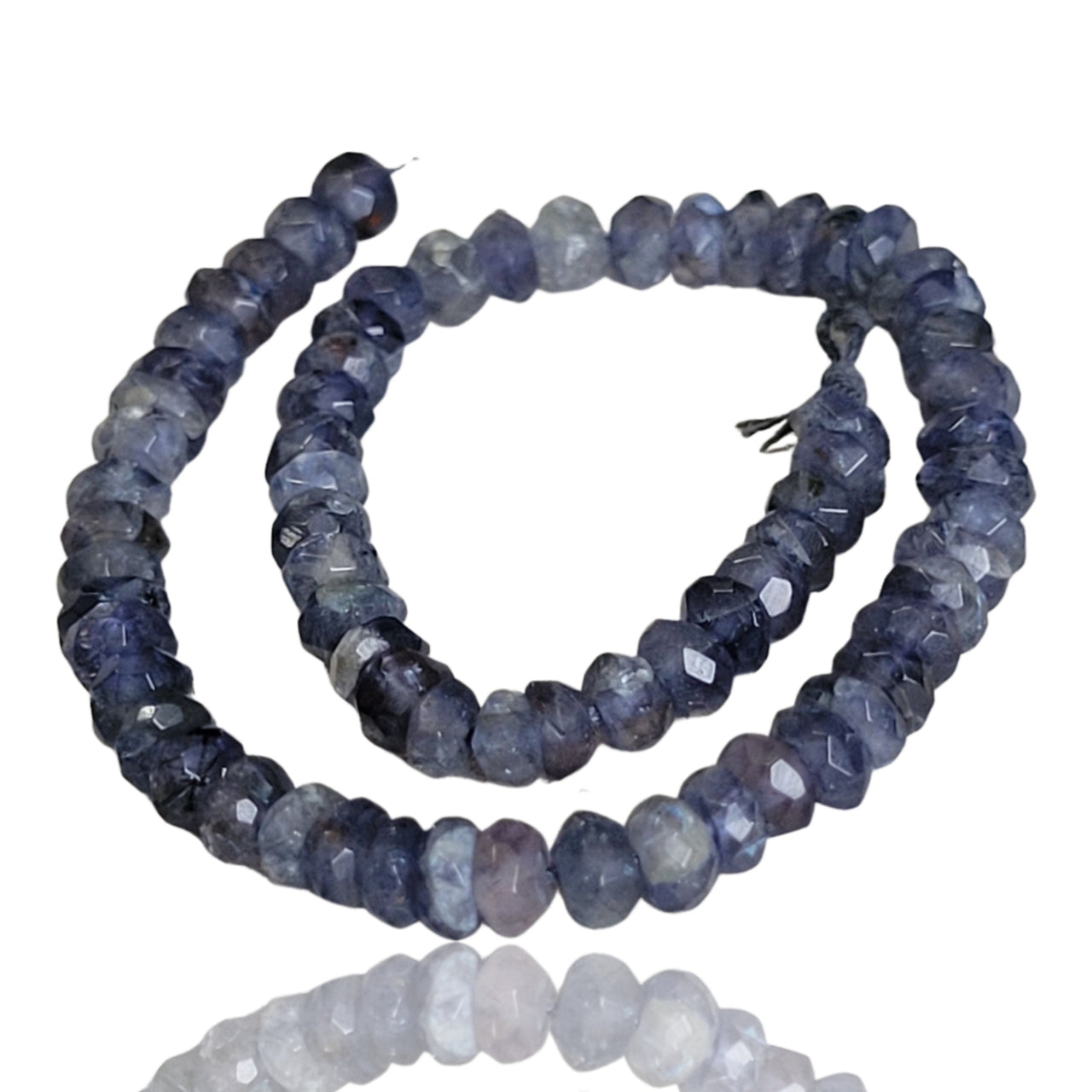 Natural Iolite Roundel Bead Strand