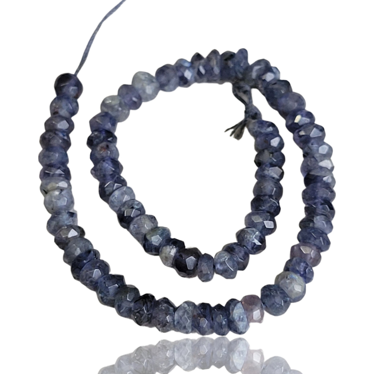 Natural Iolite Roundel Bead Strand