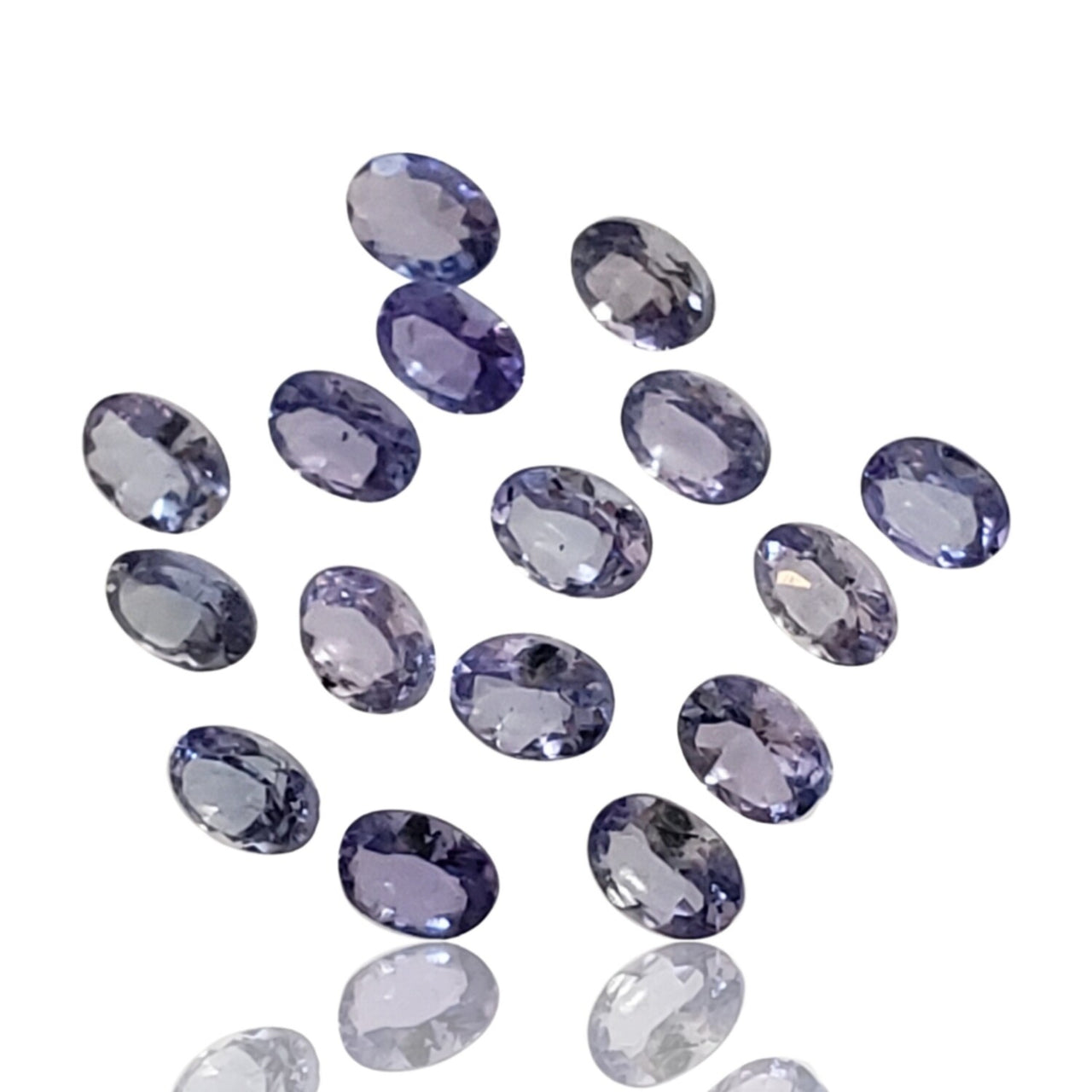 3Ct 16PCs Natural Iolite Faceted Oval LOT. Size- approx. 4x3mm