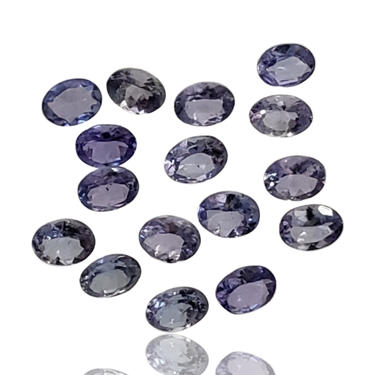 3Ct 16PCs Natural Iolite Faceted Oval LOT. Size- approx. 4x3mm