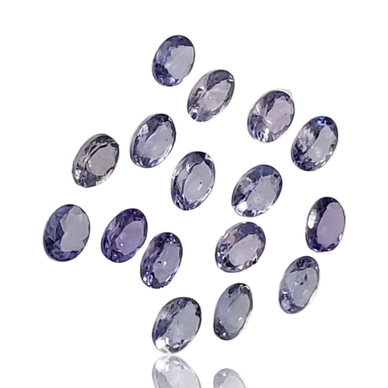 3Ct 16PCs Natural Iolite Faceted Oval LOT. Size- approx. 4x3mm