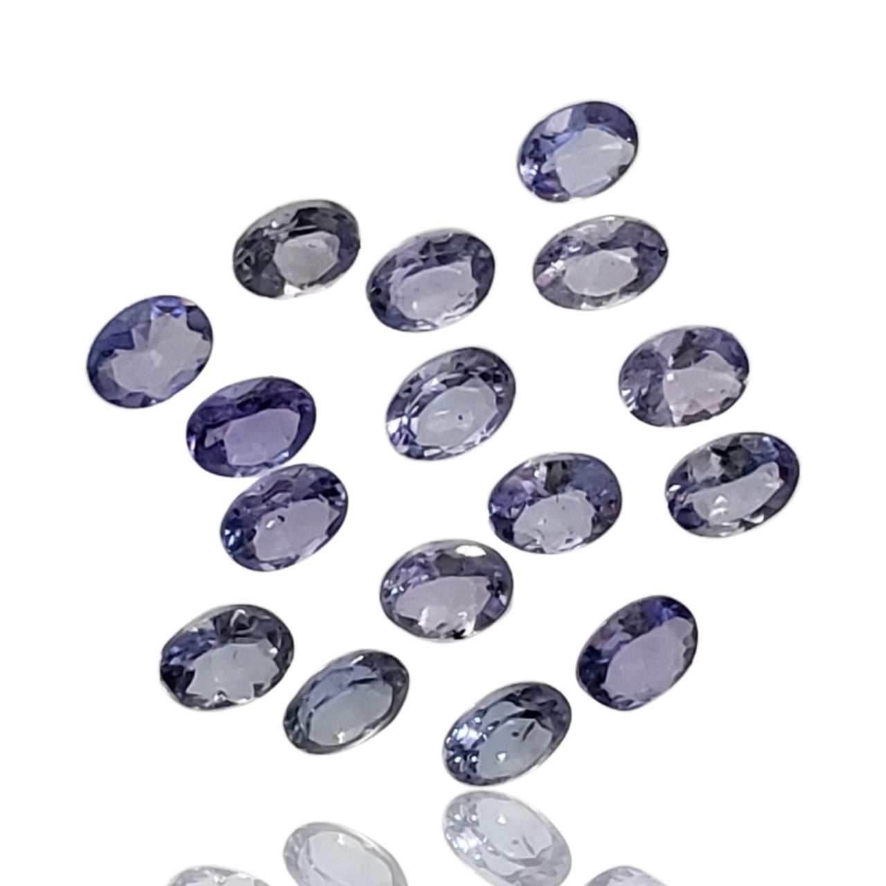 3Ct 16PCs Natural Iolite Faceted Oval LOT. Size- approx. 4x3mm