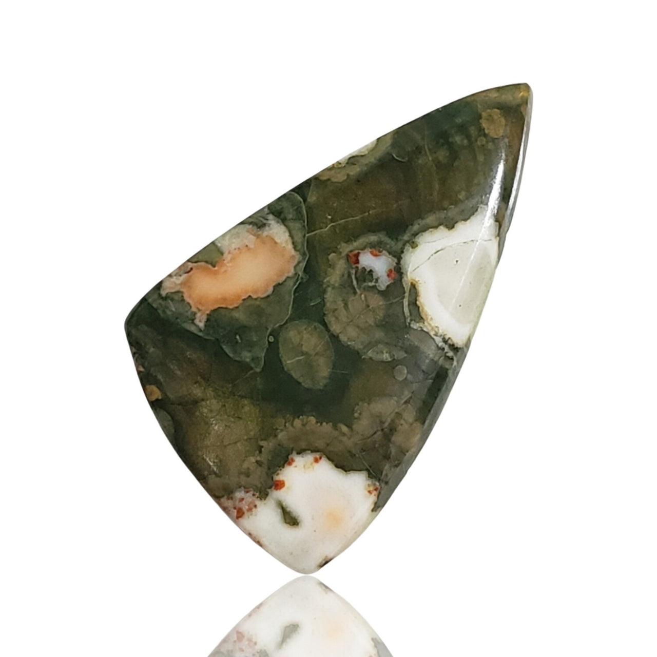 18Ct Natural Rhyolite Rainforest Jasper Cabochon. Size- approx. 33x21mm