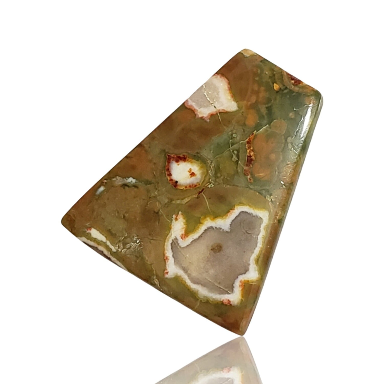 17Ct Natural Rhyolite Rainforest Jasper Cabochon. Size- approx. 28x24mm