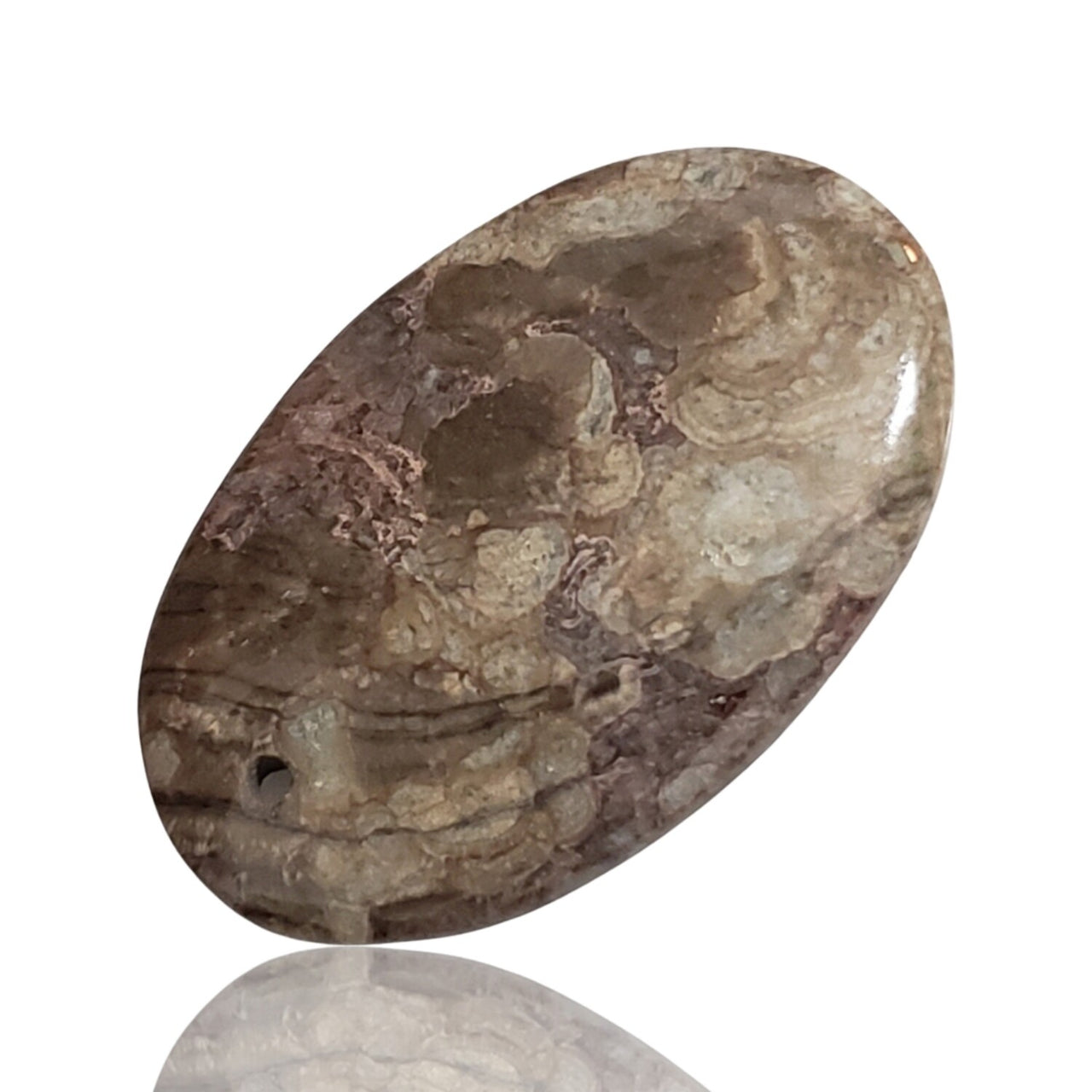 21.5Ct Natural Mushroom Rhyolite DRILLED Pendant Bead. Size- approx. 34x22mm