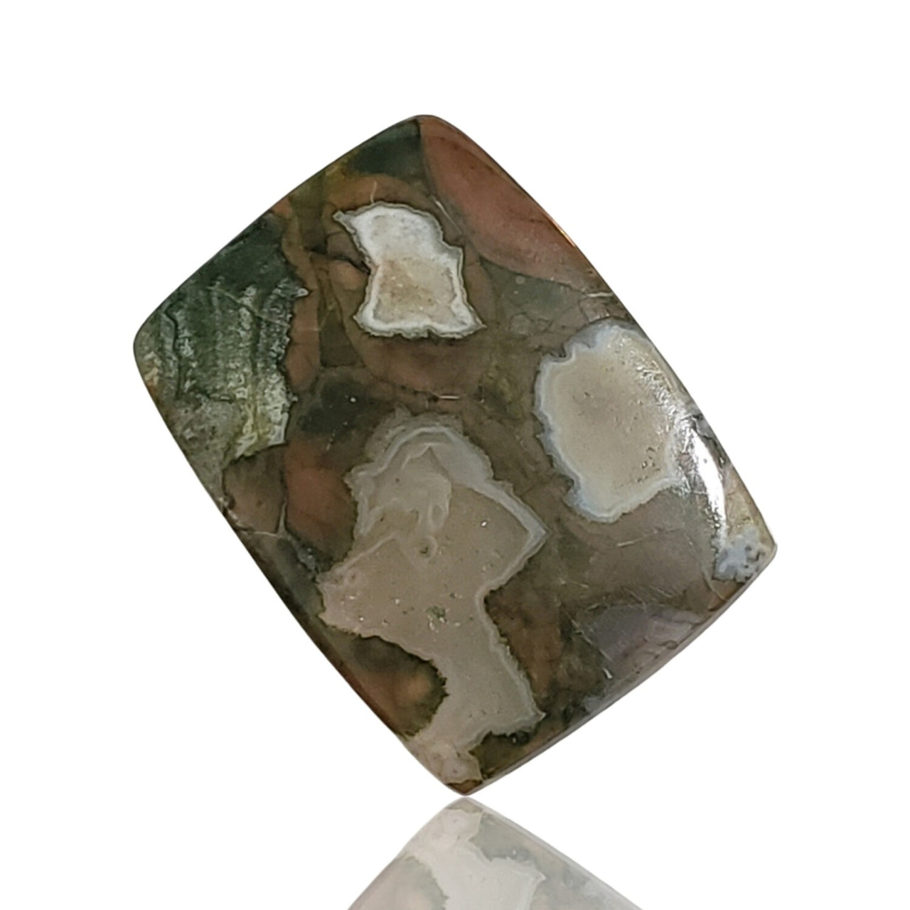 16.5Ct Natural Rhyolite Rainforest Cabochon. Size- approx. 26x19mm