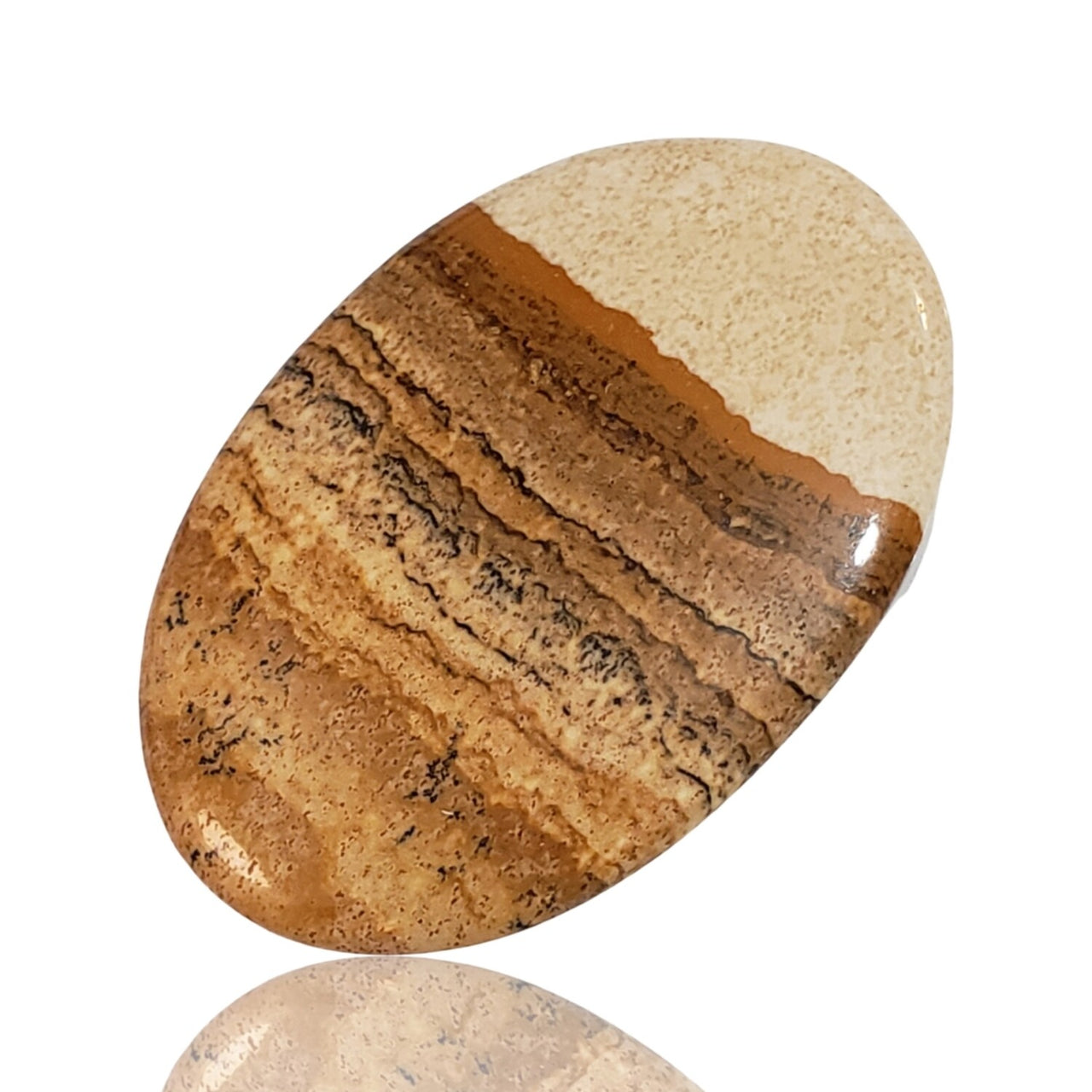 48.5Ct Natural Picture Jasper Cabochon. Size- approx. 443x29mm