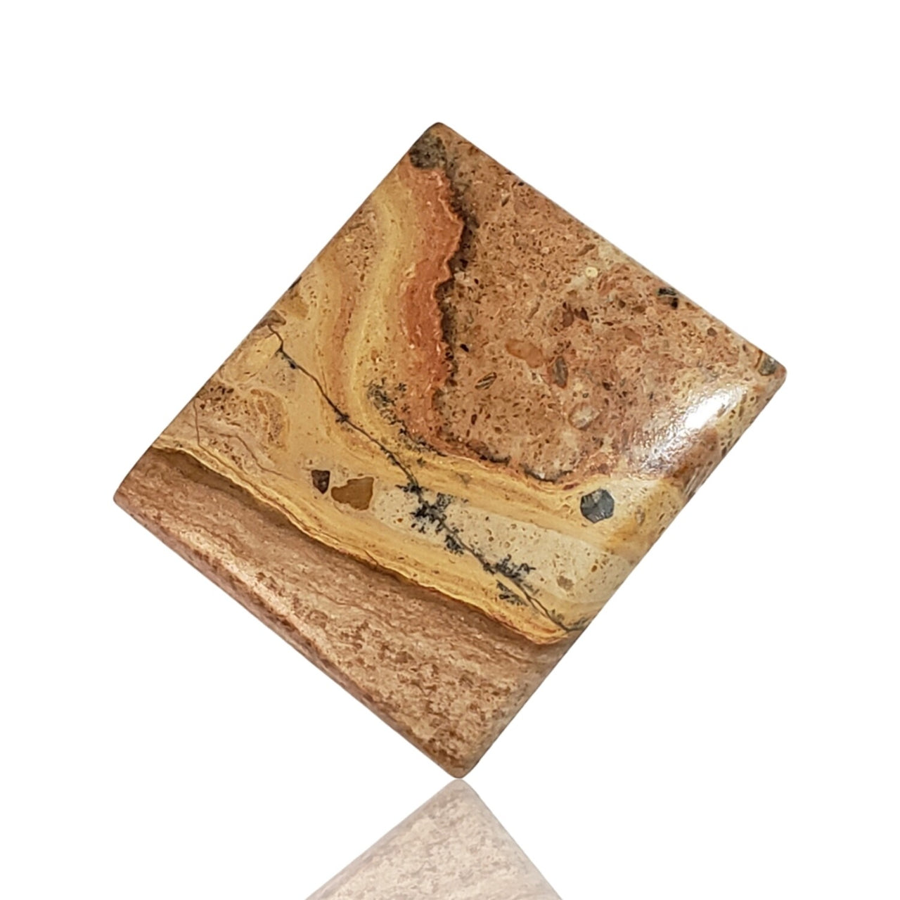 38Ct Natural Picture Jasper Cabochon. Size- approx. 28x25mm