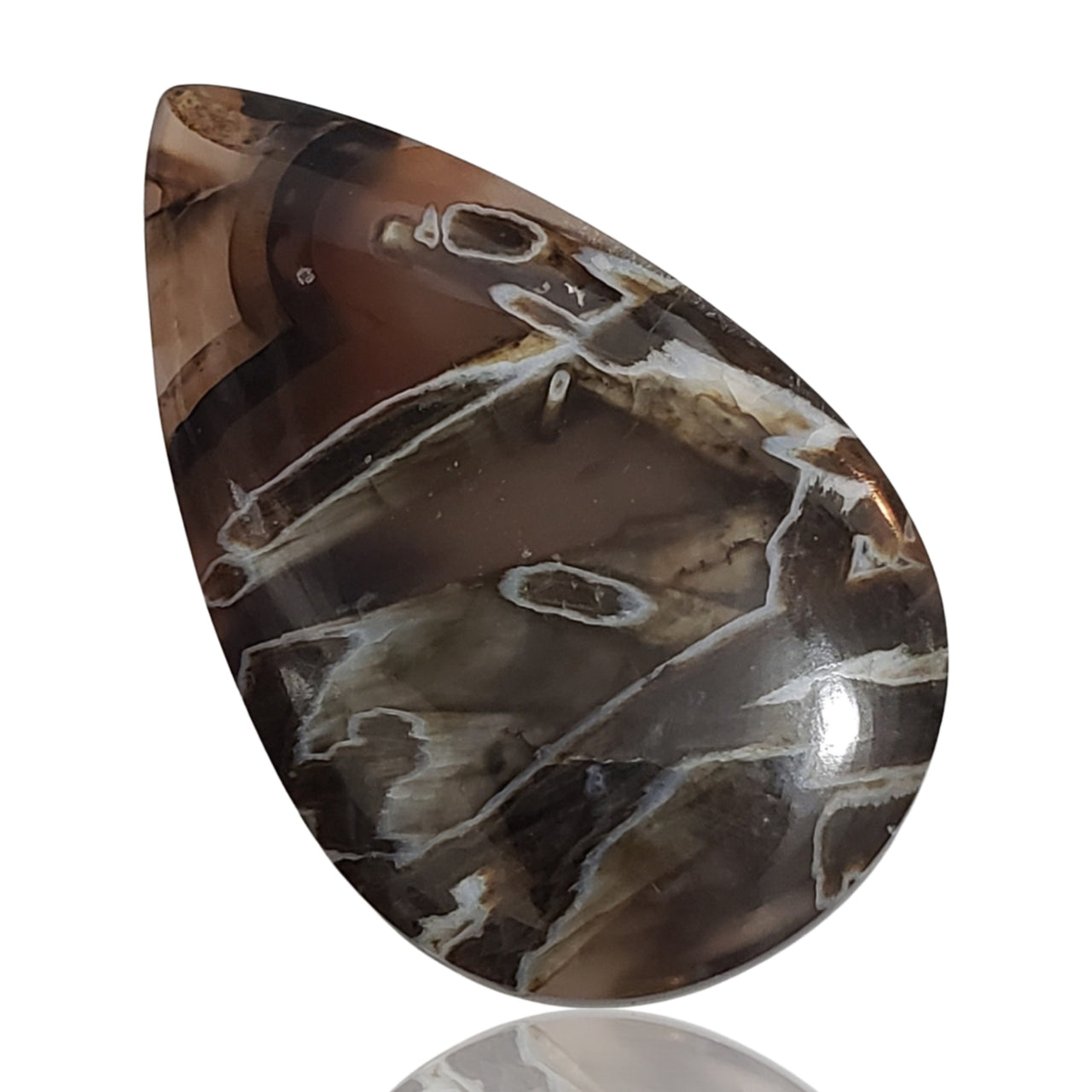 43Ct Natural Pseudomorph Agate Cabochon 40x25mm