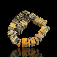 Thumbnail for Natural Natural Bumble Bee Jasper/Eclipse Stone Heishi Square Choki Bead Strand