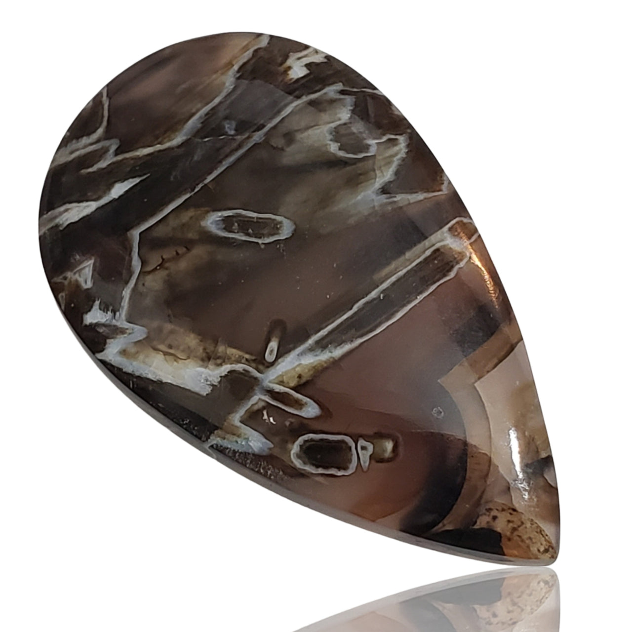 43Ct Natural Pseudomorph Agate Cabochon 40x25mm