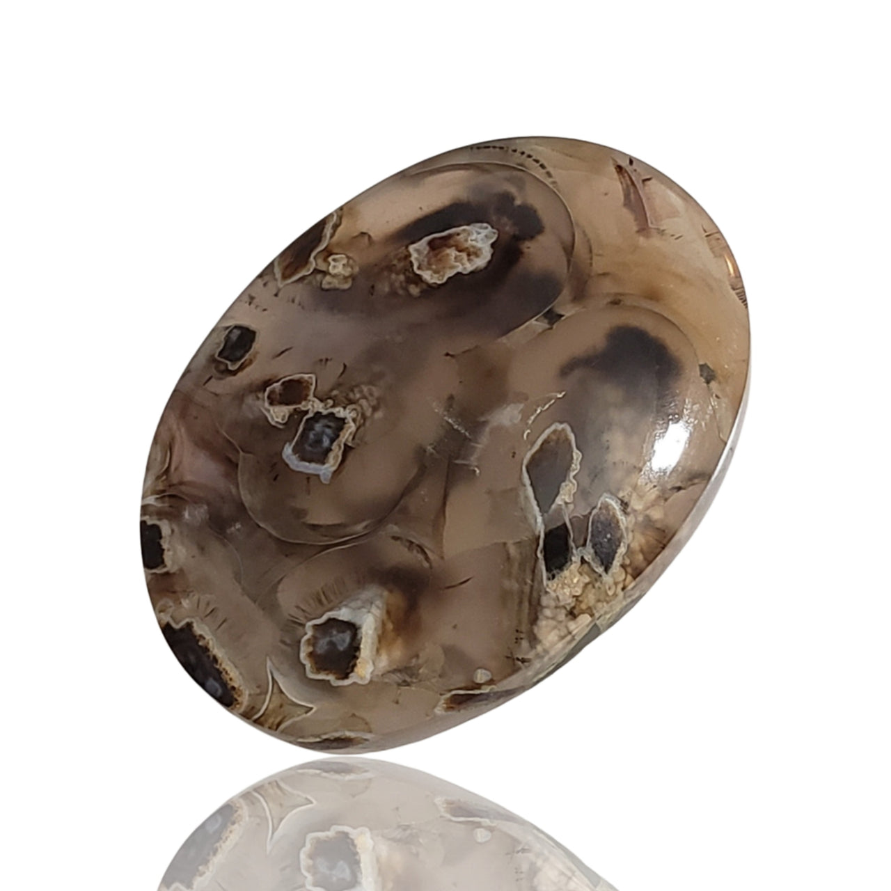 31Ct Natural Pseudomorph Agate Cabochon 30x22mm