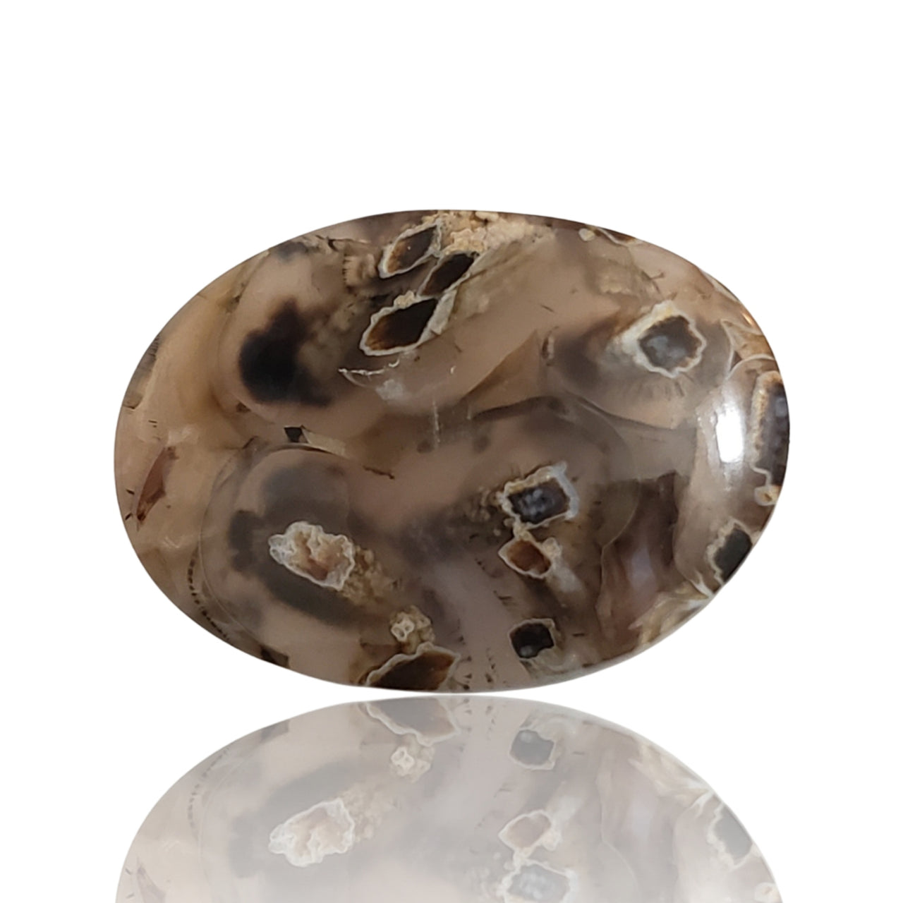 31Ct Natural Pseudomorph Agate Cabochon 30x22mm