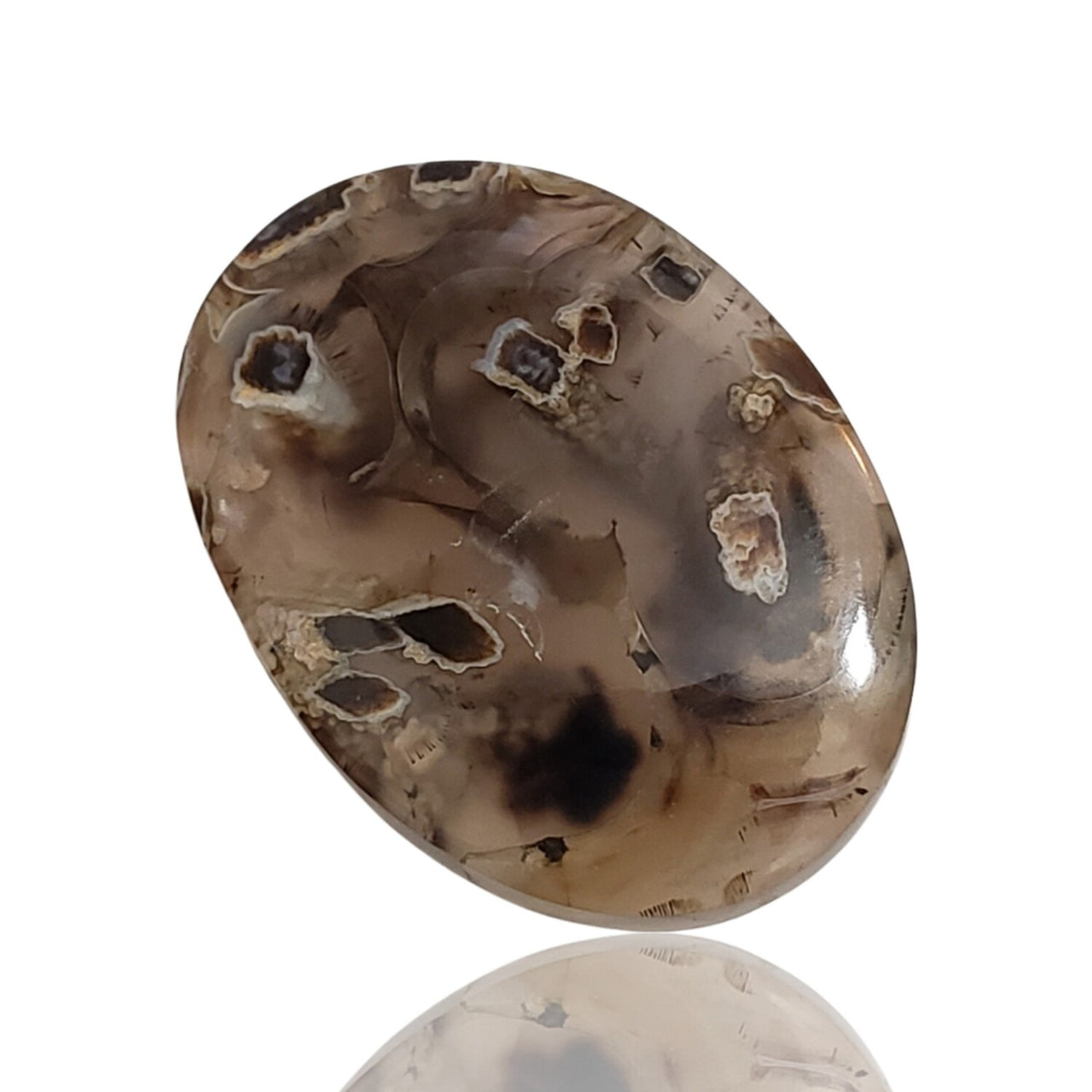 31Ct Natural Pseudomorph Agate Cabochon 30x22mm