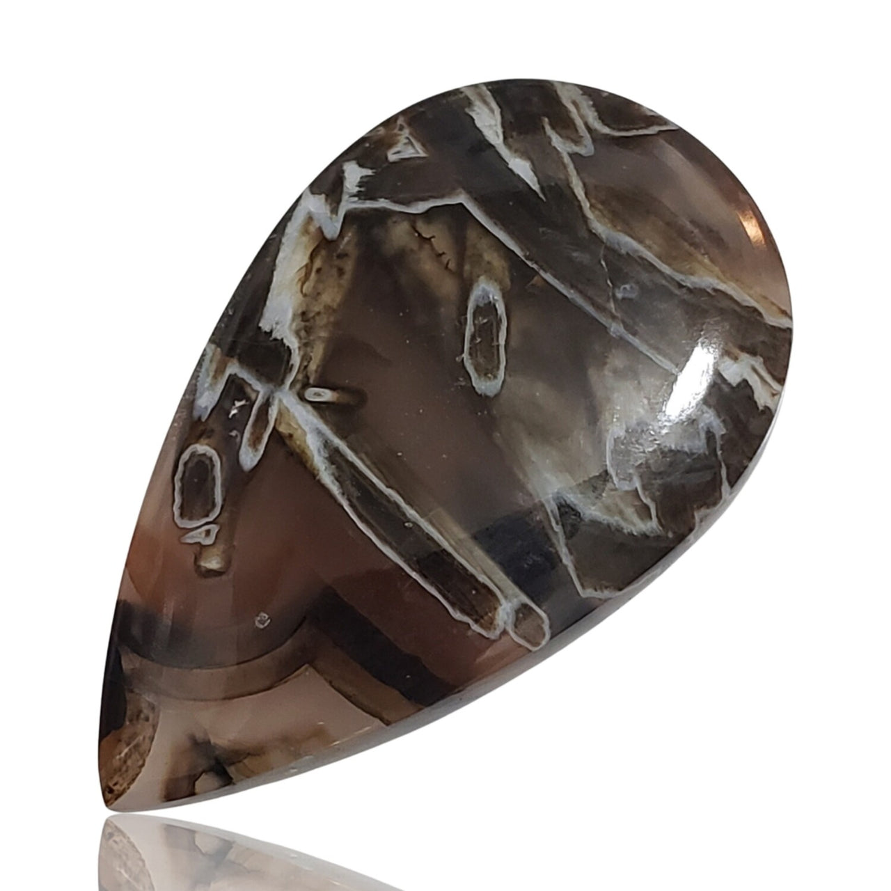 43Ct Natural Pseudomorph Agate Cabochon 40x25mm