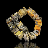 Thumbnail for Natural Natural Bumble Bee Jasper/Eclipse Stone Heishi Square Choki Bead Strand