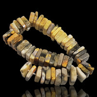 Thumbnail for Natural Natural Bumble Bee Jasper/Eclipse Stone Heishi Square Choki Bead Strand