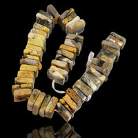 Thumbnail for Natural Natural Bumble Bee Jasper/Eclipse Stone Heishi Square Choki Bead Strand